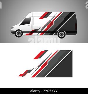 cargo van car body sticker design vector. freight forwarding company ...