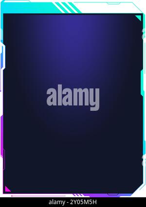 Futuristic callout with neon black gradient. Cyberpunk interface element isolated on white background Stock Vector