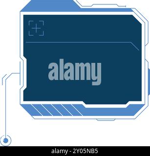 Tech callout template. Blue futuristic box template isolated on white background Stock Vector