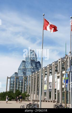 Ottawa, Canada, August 08, 2008: National Gallery of Canada in Ottawa. This modern glass and granite building by architect Moshe Safdie houses the mus Stock Photo