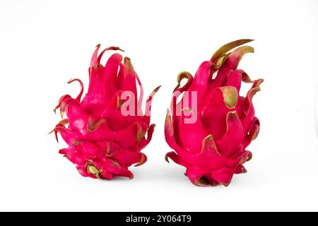 Close-up of red dragon fruit on a white background Stock Photo