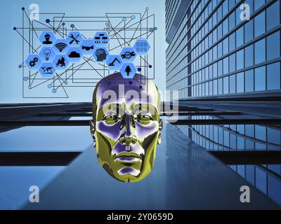 Symbol photo, AI, AI, ChatGBT, OpenAI, chatbot, artificial intelligence, artificial intelligence, IT system, computer science, industry, IT technology Stock Photo