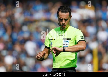 Brugge, Belgium. 01st Sep, 2024. referee Jasper Vergoote pictured during a soccer match between Club Brugge KV and Cercle Brugge, Sunday 01 September 2024 in Brugge, on the sixth day of the 2024-2025 season of the 'Jupiler Pro League' first division of the Belgian championship. BELGA PHOTO KURT DESPLENTER Credit: Belga News Agency/Alamy Live News Stock Photo