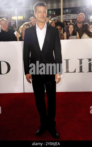 Brad Pitt at the Los Angeles premiere of 'Allied' held at the Regency Village Theatre in Westwood, USA on November 9, 2016 Stock Photo