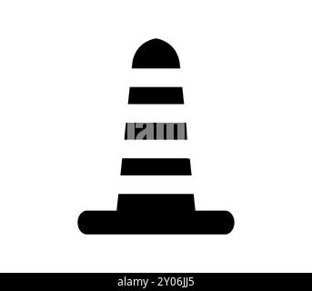 Traffic cone icon illustrated in vector on white background Stock Photo