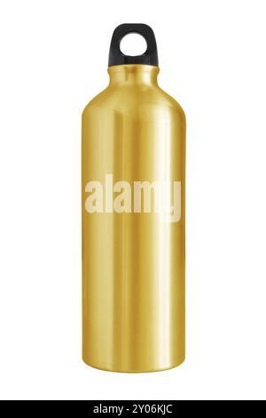 Aluminum bottle water isolated white background with clipping path ...