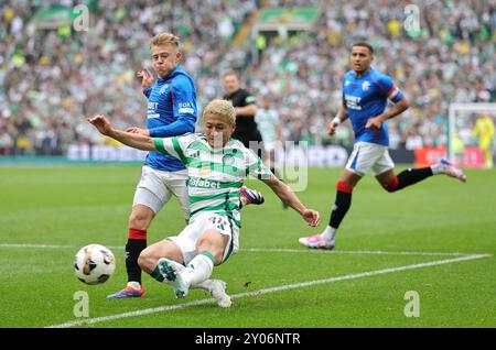 Celtic's Daizen Maeda attempts a shot on goal during the Scottish Gas ...