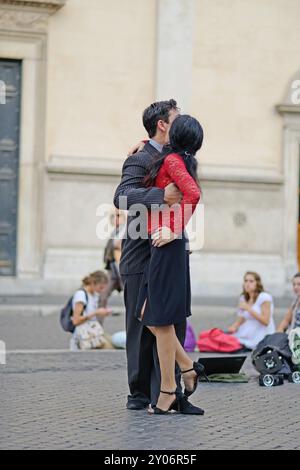 Couple dancing in the street, Palma, Majorca, Spain, Europe Stock Photo