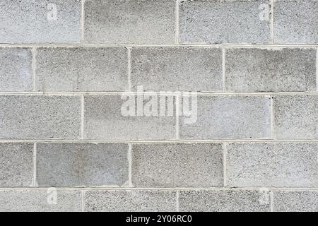 The texture of the wall is the laying of expanded clay blocks. Background for the advertisement of building materials. Gray concrete foam block Stock Photo