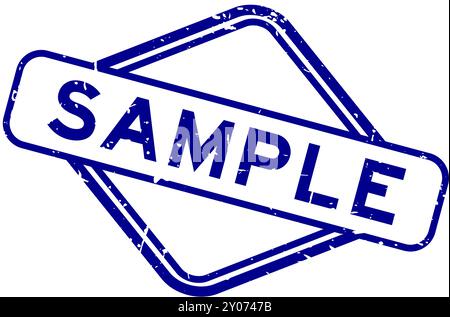 Grunge blue sample word rubber seal stamp on white background Stock Vector