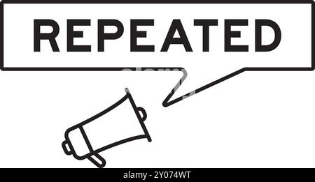 Megaphone icon with speech bubble in word repeated on white background Stock Vector
