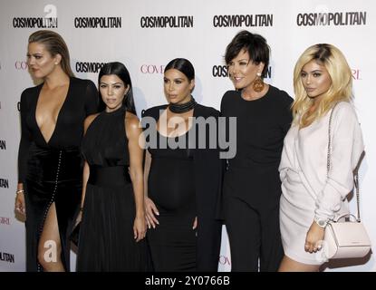 Khloe Kardashian, Kourtney Kardashian, Kim Kardashian, Kris Jenner and Kylie Jenner at Cosmopolitan Magazine's 50th Birthday Celebration held at Ysabe Stock Photo