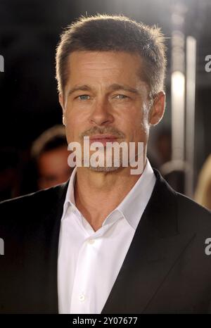 Brad Pitt at the Los Angeles premiere of 'Allied' held at the Regency Village Theatre in Westwood, USA on November 9, 2016 Stock Photo