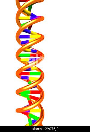 DNA molecule double helix 3D illustration isolated on white background Stock Photo
