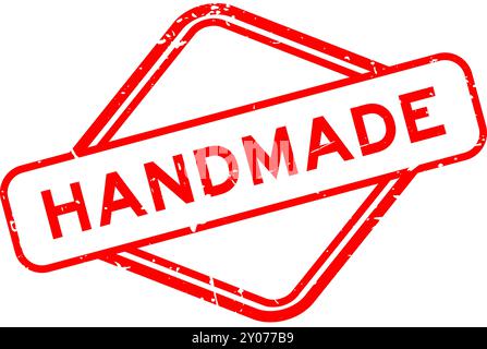 Grunge red handmade word rubber seal stamp on white background Stock Vector