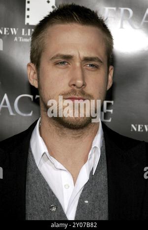 Ryan Gosling attends the Los Angeles Premiere of Fracture held at the Mann Village Theater in Westwood, California on April 11, 2007 Stock Photo