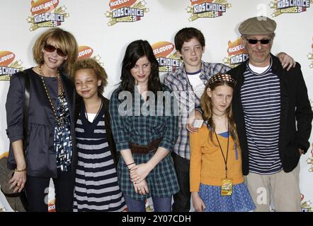 Steven Spielberg and family attend the Nickelodeon's 20th Annual Kids' Choice Awards held at the Pauley Pavilion, UCLA in Westwood, California on Marc Stock Photo