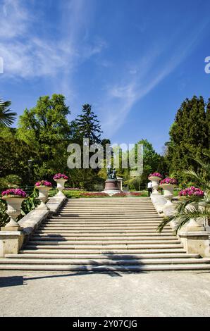 Monument to the great Austrian composers Lanner and Strauss in Baden near Vienna. Austria Stock Photo