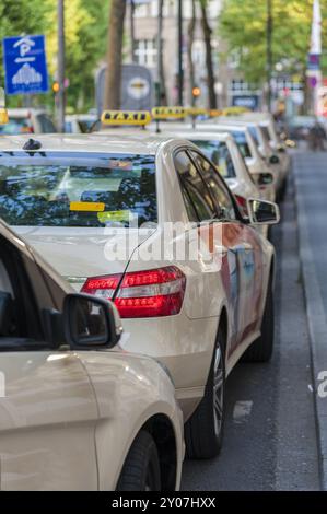 Taxi rank in portrait format Stock Photo