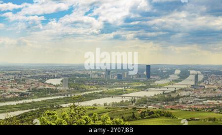 View from Kahlenberg hill on vienna cityscape. Tourist spot Stock Photo