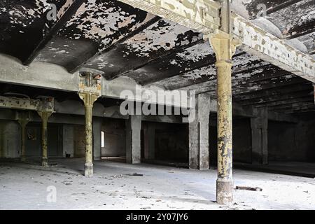 Interior of an abandoned disused brewery in Magdeburg Stock Photo