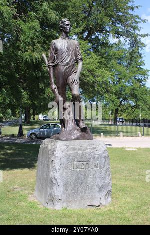 Lincoln the Railsplitter bronze statue in Garfield Park in Chicago sculpted by Charles Mulligan Stock Photo