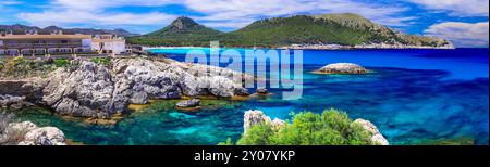 Mallorca (Majorca) island  best scenic famous beach and popular resort Cala Agulla . Spain summer holidays in Baleares Stock Photo