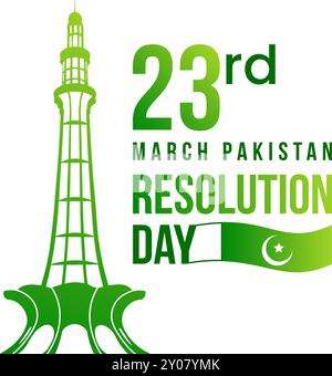 Resolution Day 23rd March Poster Stock Vector