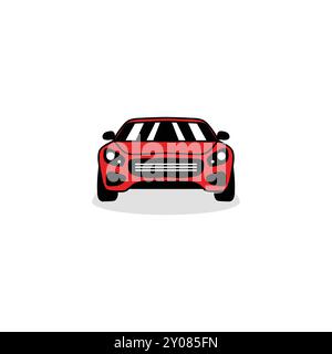 Red Car Front View Icon - Sleek Vehicle Vector Illustration Stock Vector