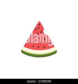 Watermelon Slice Vector - Fresh and Juicy Summer Fruit Icon Stock Vector