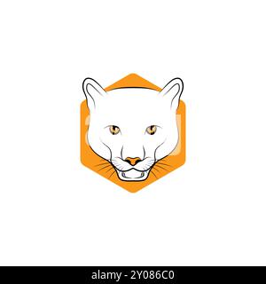 White Panther Logo Design - Bold and Elegant Wildlife Icon Stock Vector