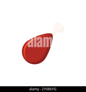 Chicken Leg Icon - Tasty Meat Vector Illustration Stock Vector