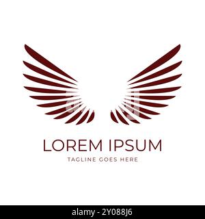 Vintage Eagle Falcon Hawk Bird Angel Wings Illustration Design Vector Stock Vector