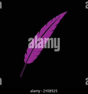 Simple Minimalist Quill Feather for Notary Lawyer or Author Icon Illustration Vector Stock Vector