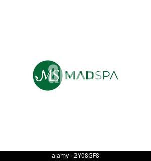 M S monogram mad spa logo saloon Stock Vector
