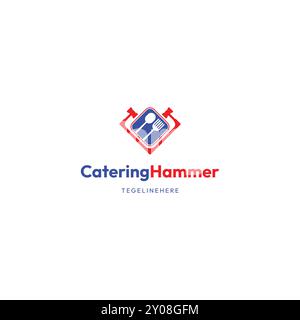 Catering Hammer Logo Design Stock Vector