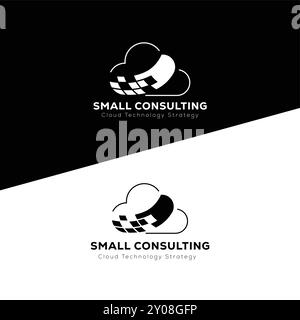 Small Cloud Consulting technology logo design Stock Vector