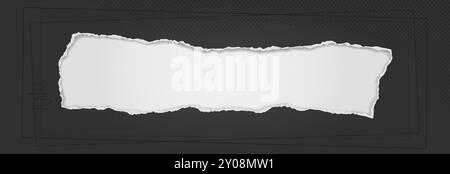 Black hole composition in paper with torn edges and soft shadow is on white. Stock Vector