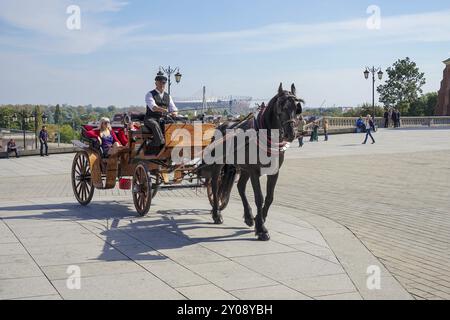 Horse and carriage in the Old Market Square in Warsaw Stock Photo