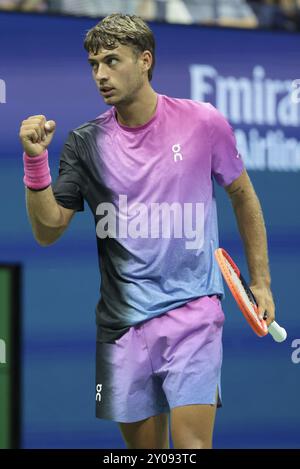 Flavio Cobolli of Italy during day 6 of the 2024 US Open, Grand Slam tennis tournament on 31 August 2024 at USTA Billie Jean King National Tennis Center in New York, United States Stock Photo