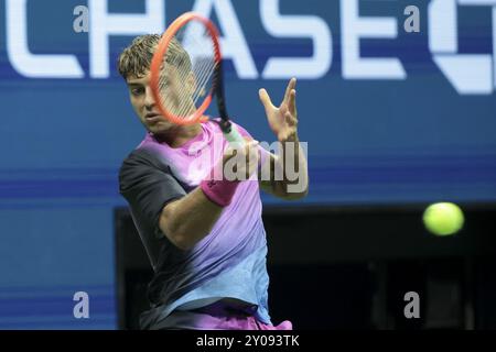 Flavio Cobolli of Italy during day 6 of the 2024 US Open, Grand Slam tennis tournament on 31 August 2024 at USTA Billie Jean King National Tennis Center in New York, United States Stock Photo