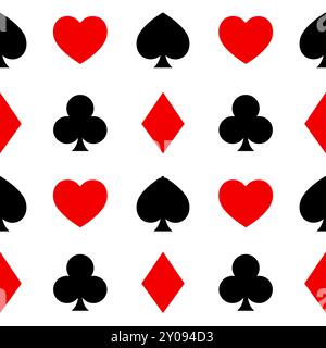 Playing Card Symbols seamless pattern texture Stock Vector