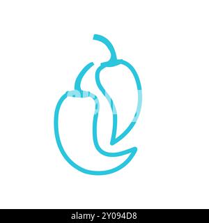 Two hot  habanero peppers icon. Isolated on white background. From blue icon set. Stock Vector