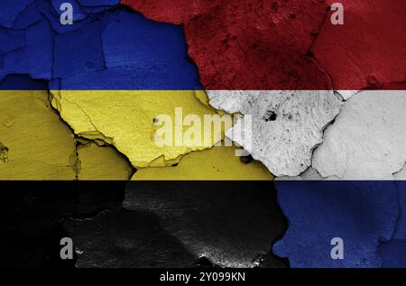 flags of Gelderland and Netherlands painted on cracked wall Stock Photo ...