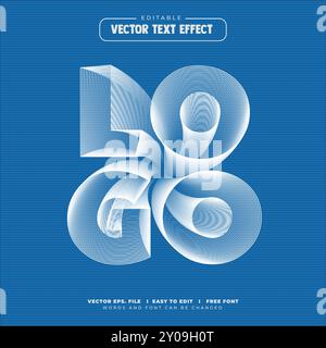 Abstract line Editable Text Effect Stock Vector