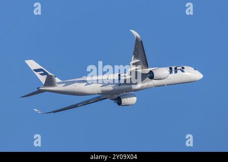 Finnair's Airbus a350 taking off from Helsinki airport Stock Photo