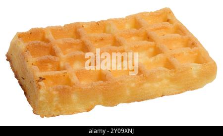Rectangular baked Belgian waffle on isolated background Stock Photo