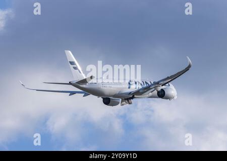 Finnair's Airbus a350 taking off from Helsinki airport Stock Photo