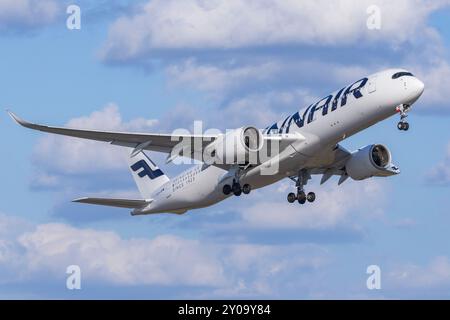 Finnair's Airbus a350 taking off from Helsinki airport Stock Photo