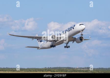 Finnair's Airbus a350 taking off from Helsinki airport Stock Photo